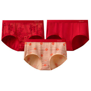 
3 pieces of Shuya's 25th autumn and winter new women's long-staple cotton New Year's good luck red boxer briefs to attract wealth