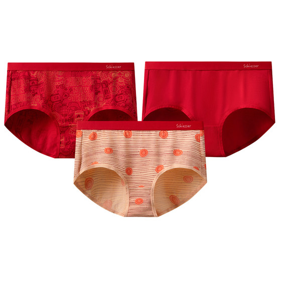
3 pieces of Shuya's 25th autumn and winter new women's long-staple cotton New Year's good luck red boxer briefs to attract wealth