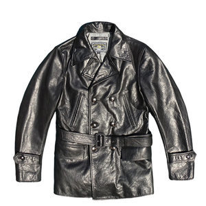 
Zhang Songwen style! Amber oil wax horse leather genuine leather leather jacket for men's belt windbreaker mid-length men's style