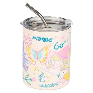 
Modern Housewife Coffee Cup Stainless Steel Cup Office Water Cup Women Go Out Carrying Insulated Cup Straw Cup with Lid