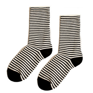 
Japanese girl Korean version ins trendy four-season mid-sole socks candy color warm striped college style pure cotton women's socks