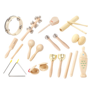 
Kindergarten Orf percussion instrument triangle iron tambourine children's music teaching aids soundboard sand hammer double ringer bell