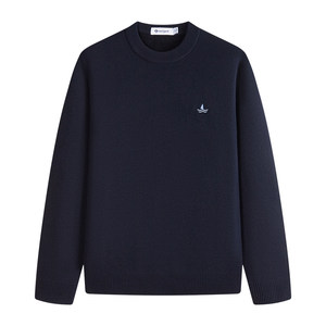 
Navigare Italian small sailing ship winter old money style velvet sweater men's new round neck pullover sweater