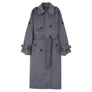 
PAPERLLL Xinjian gray temperament wool mid-length woolen coat women's 2025 new winter high-end coat