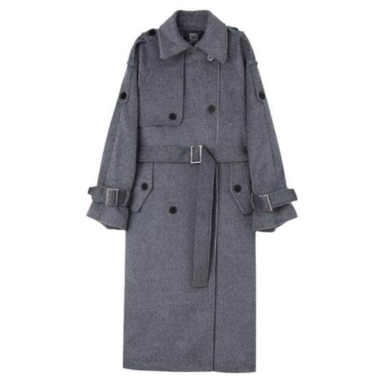 
PAPERLLL Xinjian gray temperament wool mid-length woolen coat women's 2025 new winter high-end coat