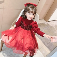 Наряд маленькой принцессы, детская флисовая юбка, красное демисезонное платье, в западном стиле
