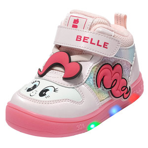 
Belle children's shoes My Little Pony co-branded 25 winter new girls baby stable shoes plus velvet thin velvet cartoon casual shoes