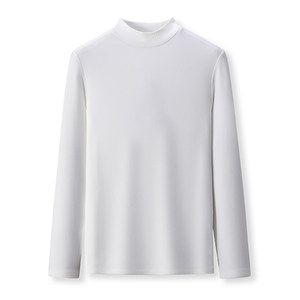 
Authentic Italian German velvet long-sleeved T-shirt for men in spring and autumn half turtleneck double-sided velvet inner with slim bottoming shirt top