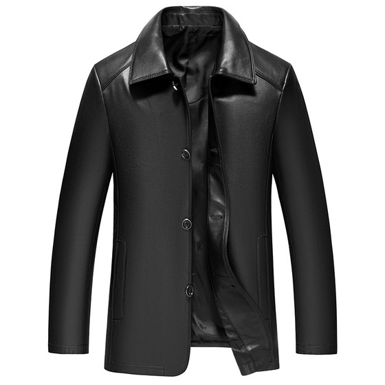 Autumn Haining Templim Specific Middle -aged Campressa Skin Packet Men's Men's Plus Cotton Template Jacket
