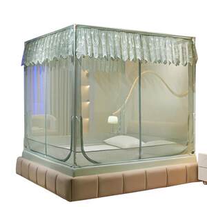 Full -bottom baby anti -fell mosquito net A leasing three open doors, house bedroom children's anti -bed thickened stent 3
