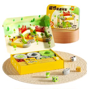 
Quran 610-changing magnetic track children's educational high-speed rail train toy boys and girls DIY building blocks gift 3