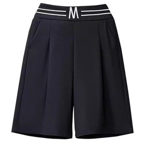 
New cropped pants for women wearing summer high waist straight and loose loose slim casual sports wide-leg stretch five-point shorts