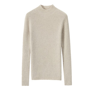 
New autumn and winter cashmere sweater for women, half turtleneck, seamless simple pullover sweater, tight inner knitted sweater, bottoming shirt
