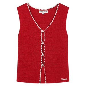 
TeenieWeenie Bear Sweater Summer Simple Casual Resort Style Collision Thin Knitted Vest for Women