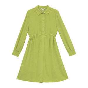 
it'real Riel's new winter retro French casual lapel slim long-sleeved A-line dress