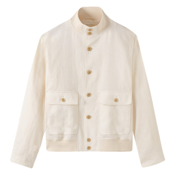 
[100% French linen] CULTUM open picture classic A1 bomber jacket early spring men's wear