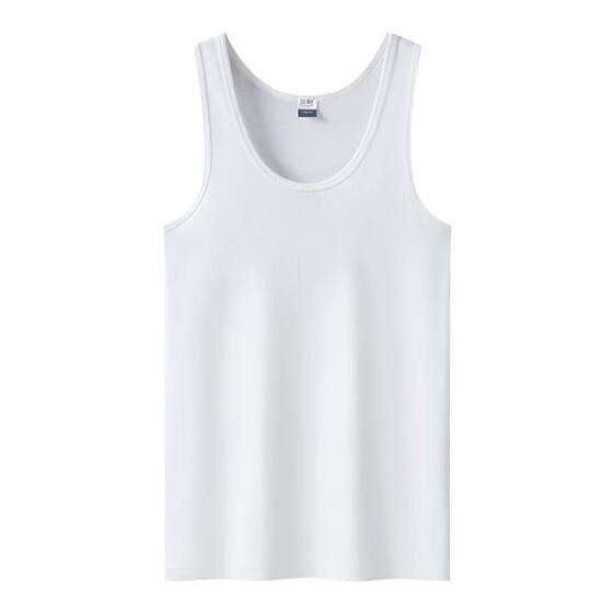 
[2-Pack] Three-Gun Men's Stretch Xinjiang Cotton Lightweight, Breathable and Comfortable Solid Color Thin Base White Vest T-Shirt
