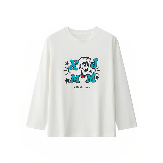 
Shrimp paste hemp boys pure cotton long-sleeved t-shirt spring and autumn 2026 new boy tops cartoon children's bottoming shirt