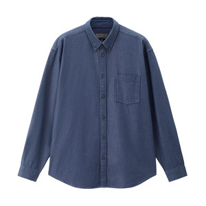 
[Same style in Korea] Giordano 2026 spring pure cotton pocket loose long-sleeved denim shirt for men 01045880