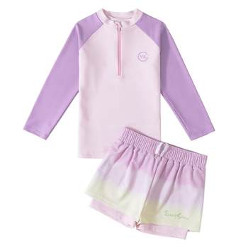 Children's swimsuits for girls split long sleeves 2025 new
