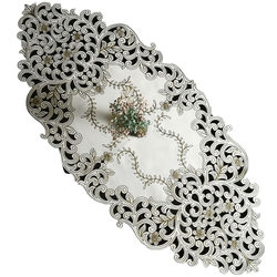 Chinese European style embroidered coffee table towel placemat solid wood tablecloth
