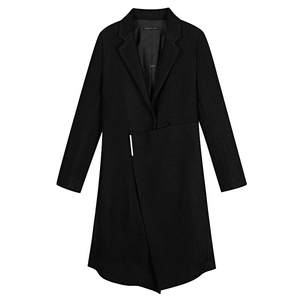 
sdeer San Dior women's casual flat collar spliced ​​woolen windbreaker jacket women's S20481816