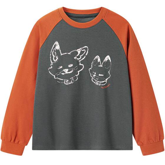 
MINIPEACE Peacebird children's clothing boys' long-sleeved T-shirt pure cotton raglan sleeves new children's tops spring and autumn tops