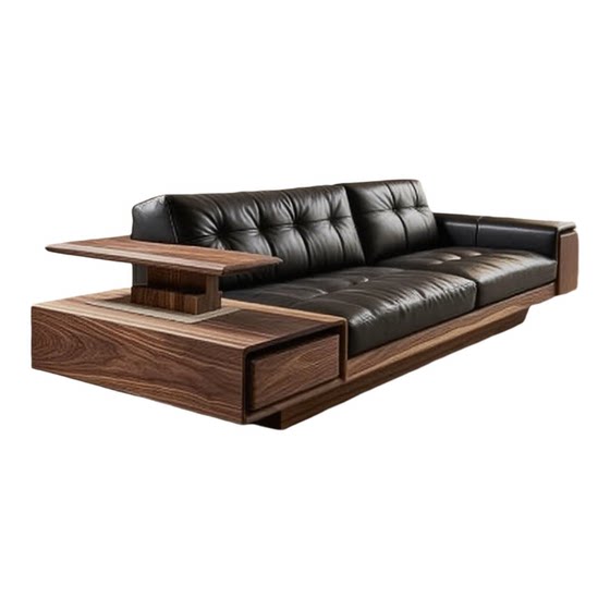 
New Chinese Zen style North American black walnut ash wood living room light luxury hotel office B&B sofa coffee table combination