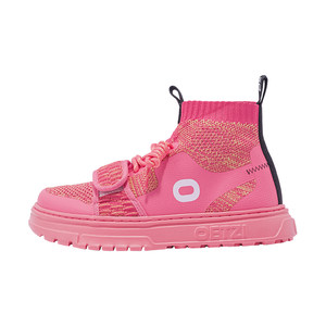 OETZI high top shoes for women pink fashionable flying elastic boots big toe shoes ugly cute shoes thick sole short boots casual shoes