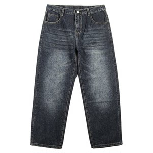 
Jeans men's American style lazy wide-leg pants new elastic waist retro loose straight Y000/5583*05