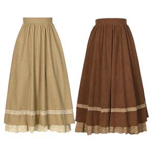 
Mori Girl Tribe Original Lace Brown Long Skirt Solid Color Skirt Autumn 2025 New Women's Autumn and Winter Clothes