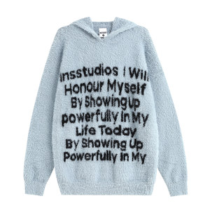 Insstudios national tide brand couple American letters logo jerky sweater horses Hai Hai hooded sweater man
