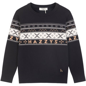 
Hazzys Haggis children's clothing boys' sweater 2025 autumn new middle-large children's jacquard thread pullover knitted sweater