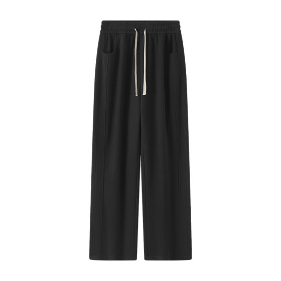 
White narrow version straight sports pants for women autumn and winter 2025 new high waist loose drape casual wide leg sweatpants