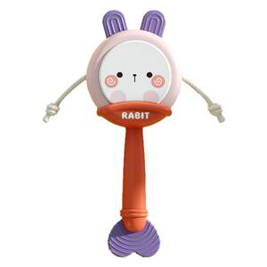 Rattle baby can chew teeth glue rattle newborn baby early education grasp training comfort toy full moon
