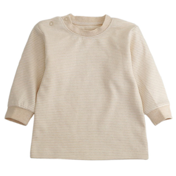 
Natural color cotton baby cotton long-sleeved T-shirt baby autumn underwear boys and girls children's clothing children's clothing