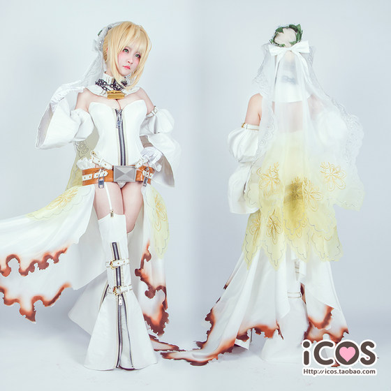 三团预定~ICOS尼禄花嫁二破fgocos婚纱fate礼装满破cosplay服装女