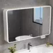 gương nhà tắm thông minh Không Gian Nhôm Thông Minh Gương Phòng Tắm Tủ Treo Tường Làm Đẹp Bảo Quản Hộp Gương Gương Phòng Tắm Có Đèn Defogging Gương Trang Điểm gương toilet Gương