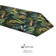 Галстук 7,5 см с принтом животных джунглей зеленый повседневный галстук в стиле ретро с тропическим лесом темно-зеленый галстук с принтом