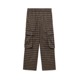 
BEAMS men's plaid overalls 2025 winter new trendy retro plaid wide-leg pants 240325XP