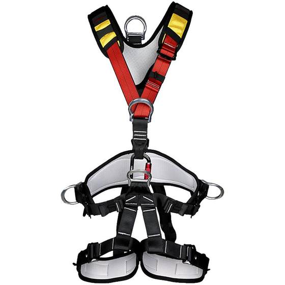 Outdoor high-altitude work safety belt outdoor mountaineering rescue equipment safety rope full body five-point safety belt equipment
