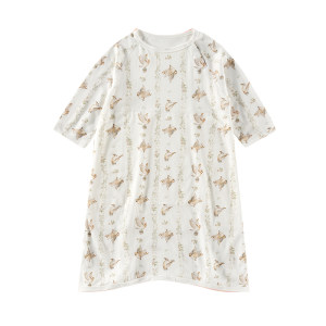 
Ouyun [Plant Fiber] Baby Sleeping Bag Summer Thin Cool Baby Breathable Mesh Pajamas Belly Protective Bamboo Cotton Nightgown