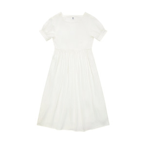 
CryingCenter Square Neck White Simple Casual Long Dress CryingCenter