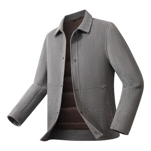 
Red bean wool jacket men's 25 autumn and winter new double-sided woolen down jacket lining woolen coat warm jacket men's pre-