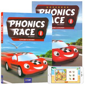 
New version of phonics race 1-4 natural spelling textbook for young children Letter pronunciation rules phonics pronunciation pronunciation 26 English letters Short vowels Long vowels Mixed sounds with game software