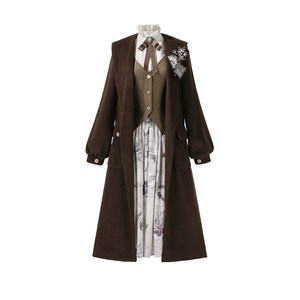 
Woolen coat women's autumn and winter Chinese style mid-length coat college style age-reducing new Chinese style skirt suit