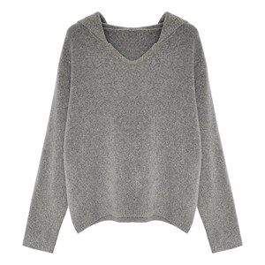 
Light warm wool hooded light sports knitted sweatshirt casual trousers fashionable autumn and winter suit women's two-piece set