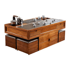 
Multifunctional Huoyaoshi Kung Fu Coffee Table New Chinese Small Apartment Modern Living Room Solid Wood Tea Table Office Tea Table