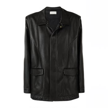 GENIOLAMODE leather jacket men's American motorcycle 25 winter plus velvet men's handsome pilot jacket men