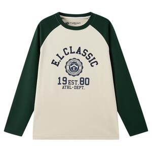
[Yunroumian]eland kids clothes for children's clothing boys and girls T-shirt spring and autumn raglan sleeves casual long sleeves